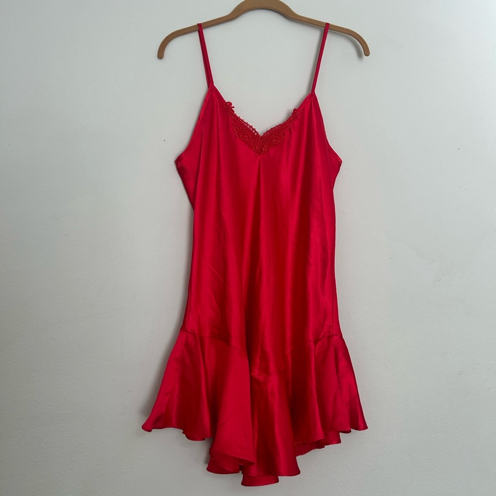 Vintage red babydoll slip dress